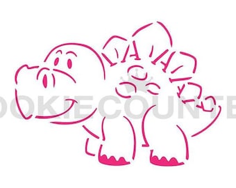 FAST SHIPPING!!! Friendly Dinosaur PYO Stencil, Cookie Stencil, Dinosaur Stencil, Cake Stencil, Paint your Cookie.