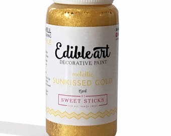 FAST SHIPPING!! Metallic Sunkissed Gold Edible Art Paint, Edible Food Color