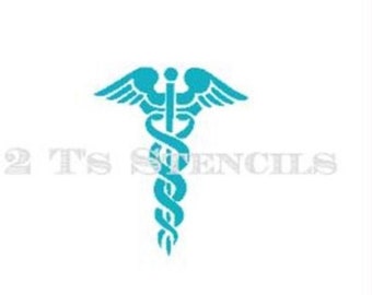 Fast Shipping!!! Caduceus Large and Small Stencil, Medical Stencil, Doctor Cookies, Nurse, Doctor Cookie Stencils, Caduceus Cookies.