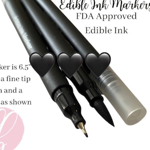 Edible Black Dual Tipped Markers, Markers, Black Edible Markers, Fine Tip Markers, Food markers, Fine Tip Black Edible Markers