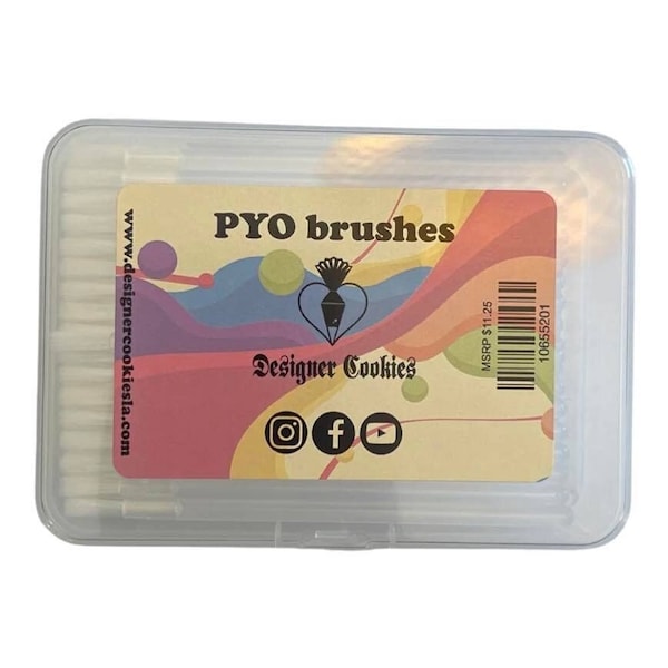 FAST Shipping!! 100 Paint Your Own Brushes With Refillable Box, 100 PYO Brushes, PYO Brushes, Cookie Brushes, Paint Your Own Brushes