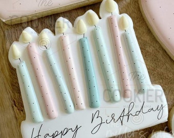 FAST SHIPPING!!! Birthday Candles Plaque Cookie Cutter, Birthday Cookie Cutter, Candles Cookie Cutter