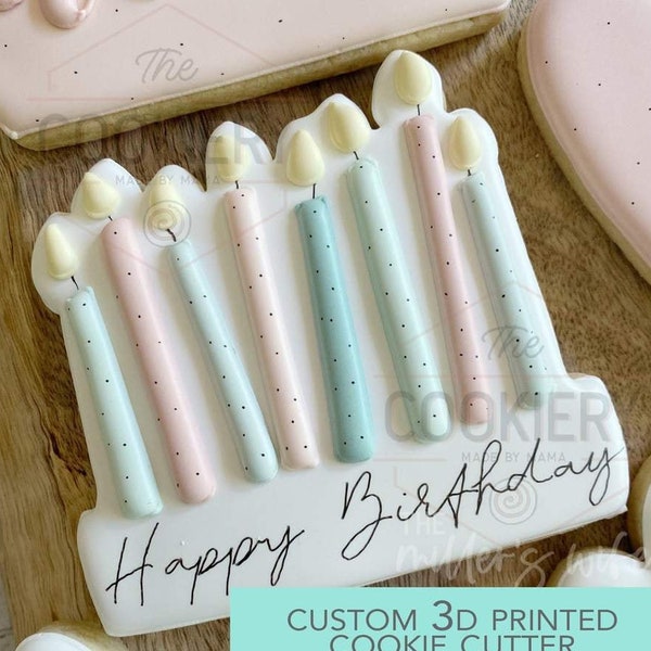 FAST SHIPPING!!! Birthday Candles Plaque Cookie Cutter, Birthday Cookie Cutter, Candles Cookie Cutter