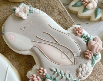 FAST SHIPPING!!! Bunny Floral Cookie Cutter, Cookie Cutter, Easter Cookie Cutter