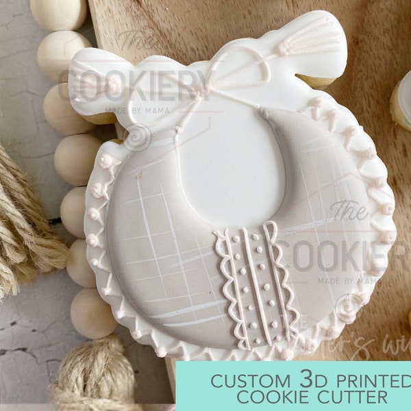 FAST SHIPPING!!! Baby Frilly Bib Cookie Cutter, Cookie Cutter, Baby Bear Cutter, Baby Shower Cookie, Welcome Baby Cookie Cutter