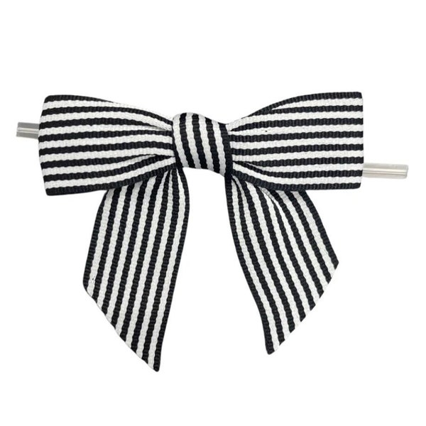 FAST Shipping!! Pack of 24 Black and White Skinny Striped Bow, Cookie Bows, Spring Bows, Cookie Packing, Cookie Bows, Easter Cookie Packing