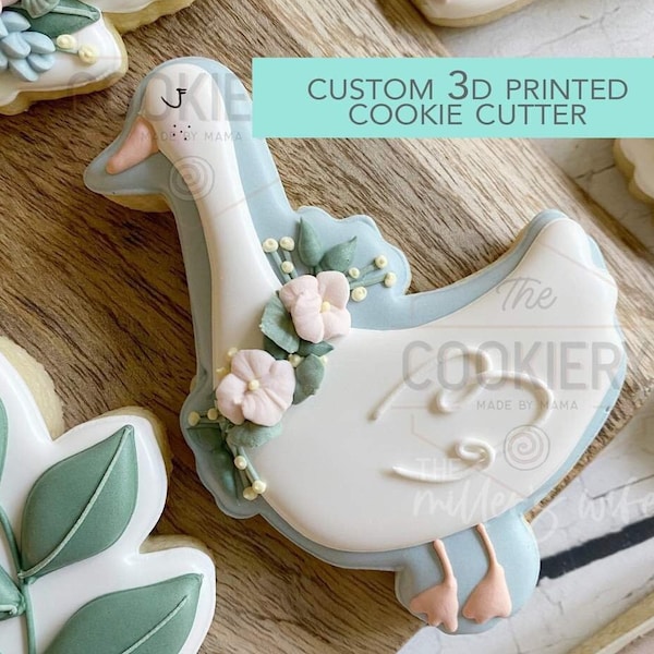 FAST SHIPPING!! Floral Girly Goose Cookie Cutter Set, Baby Shower Cutter, Floral Goose Cutter