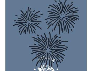 FAST Shipping!!! Fireworks Stencil, Fireworks Cookie Stencil, Cookie Stencil, Stencil, Airbrush Stencil, Cake