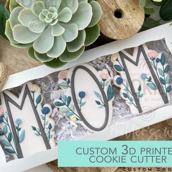 FAST SHIPPING!!! Mom Lettering Set of 3 Cookie Cutter, Cookie Cutter, MOM Lettering Cookie Cutter, Mothers Day Cookie Cutter, Mom Cutter