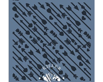 Cupid/'s arrows pattern stencil