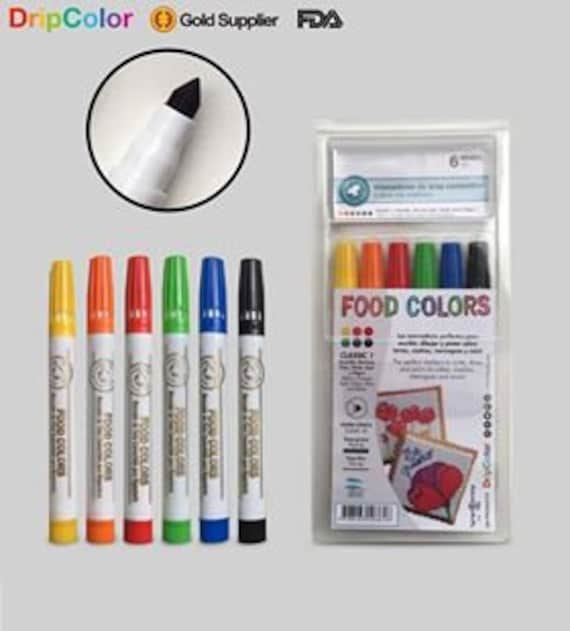 FAST SHIPPING Dripcolor Classic Set 1 of 6 Edible Markers, Food Pens, Food  Markers, Edible Marker 