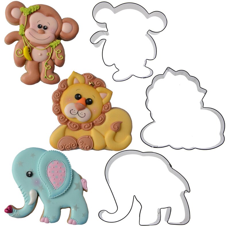 FAST SHIPPING Jungle Animal Cookie Cutter Set Baby Shower Etsy