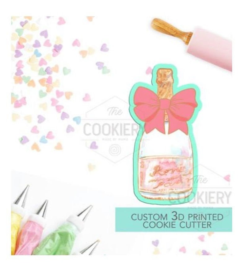 FAST SHIPPING Champagne Bottle With Bow Cutter Cookie Etsy