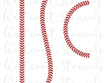 Fast Shipping! Baseball Stitch Elements, Baseball Cookie Stencil, Baseball Stitches Stencil, Baseball Stencil, Sports, Sports Cookie Stencil