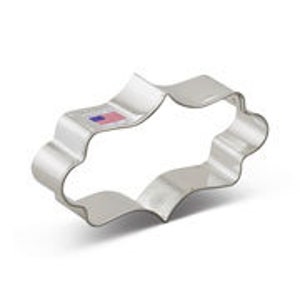 Fast Shipping!! 4 1/8" Long Fancy Plaque Cookie Cutter,  Rectangle Cutter, Plaque Cutter, Cookie Cutter, Plaque Cookie Cutter, Fancy Plaque