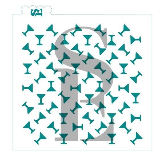 FAST SHIPPING Martini Glasses Stencil Cookie Stencil - Etsy