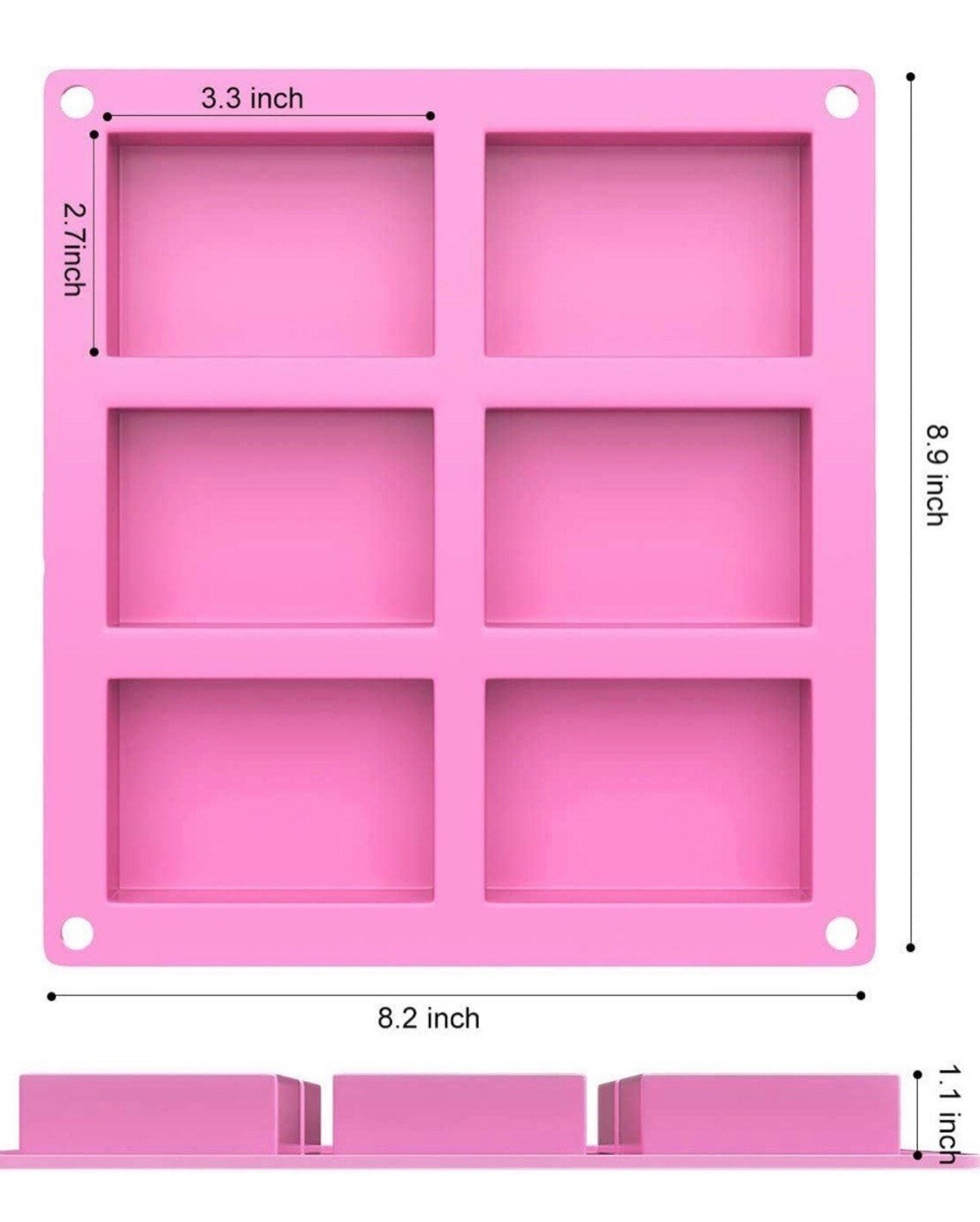 Fast Shipping Rectangle Silicone Molds Rice Krispie Sized Etsy