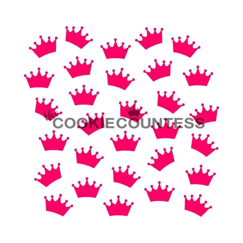 FAST SHIPPING Crowns Stencil, Princess Stencil, Princess Cookies, Cookie Stencil, Princess Cookie Stencil, Crowns Cookie Stencil image 1