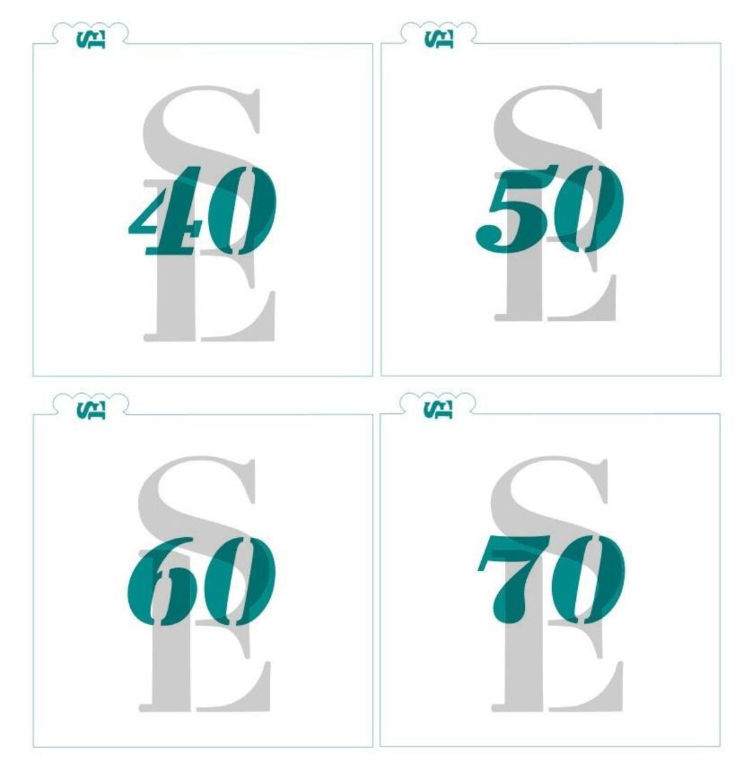FAST Shipping!! 40, 50, 60 or 70 Stencil, Cookie Stencil, Birthday Stencil - Etsy