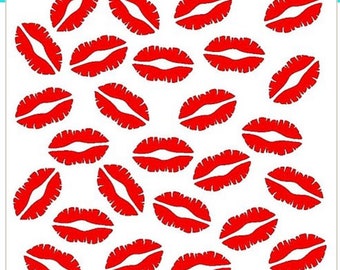 FAST Shipping!!! Lips Stencil, Kisses Stencil, Valentine's Day, Love Stencil.