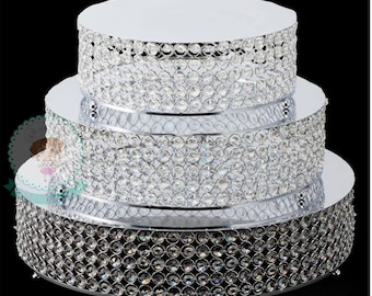 FAST Shipping!! Crystal Round Cake Stand, 3 pc Set