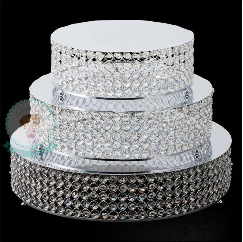 FAST Shipping Crystal Round Cake Stand, 3 pc Set image 1