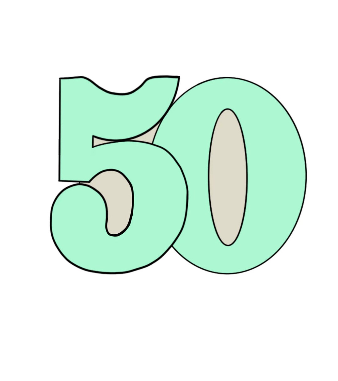 FAST SHIPPING!! Number 50 Cookie Cutter by Minted Prints, 50 Cookie ...