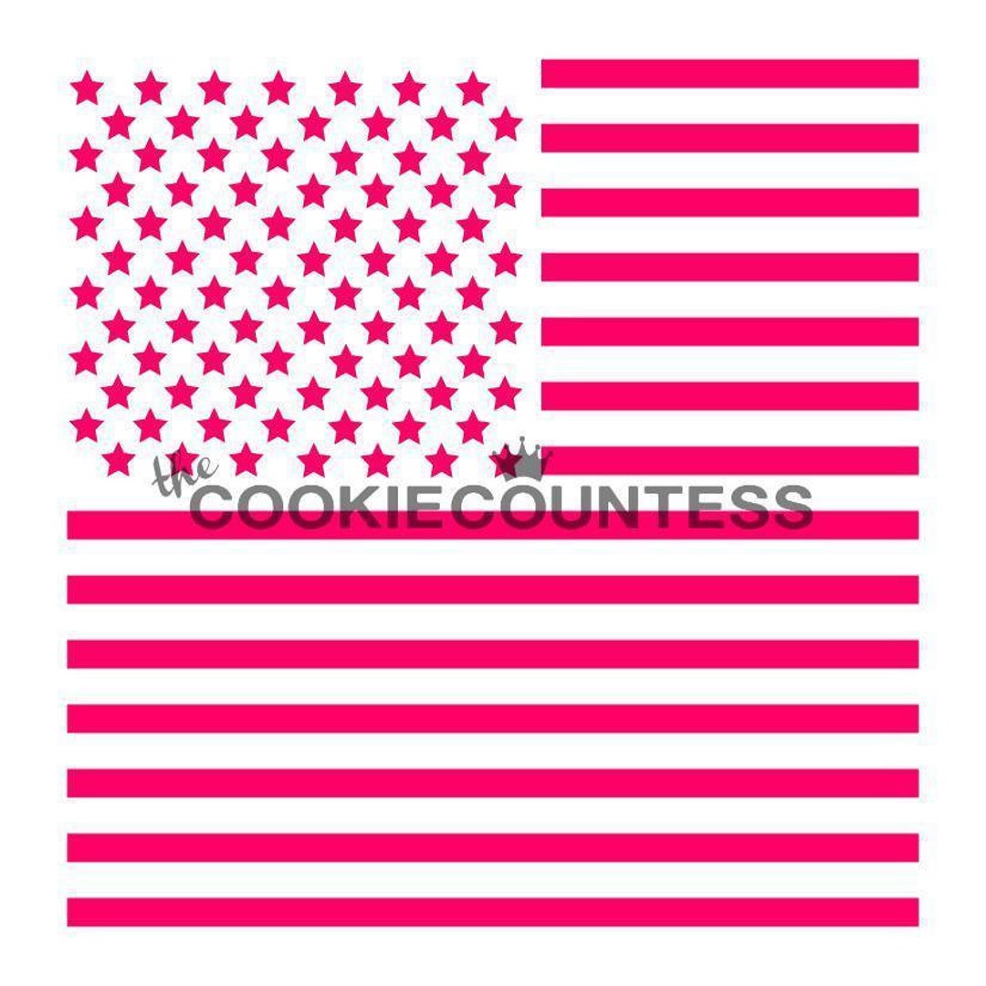 Fast Shipping Flag Stencil, Flag Cookie Stencil, 2 Piece Flag Stencil, 4th of July Stencil, 4th