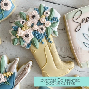 FAST SHIPPING!!! Boots with Flowers Cookie Cutter, Cookie Cutter, Spring Cookie, Mother's Day Cookie, Craft Cutter.