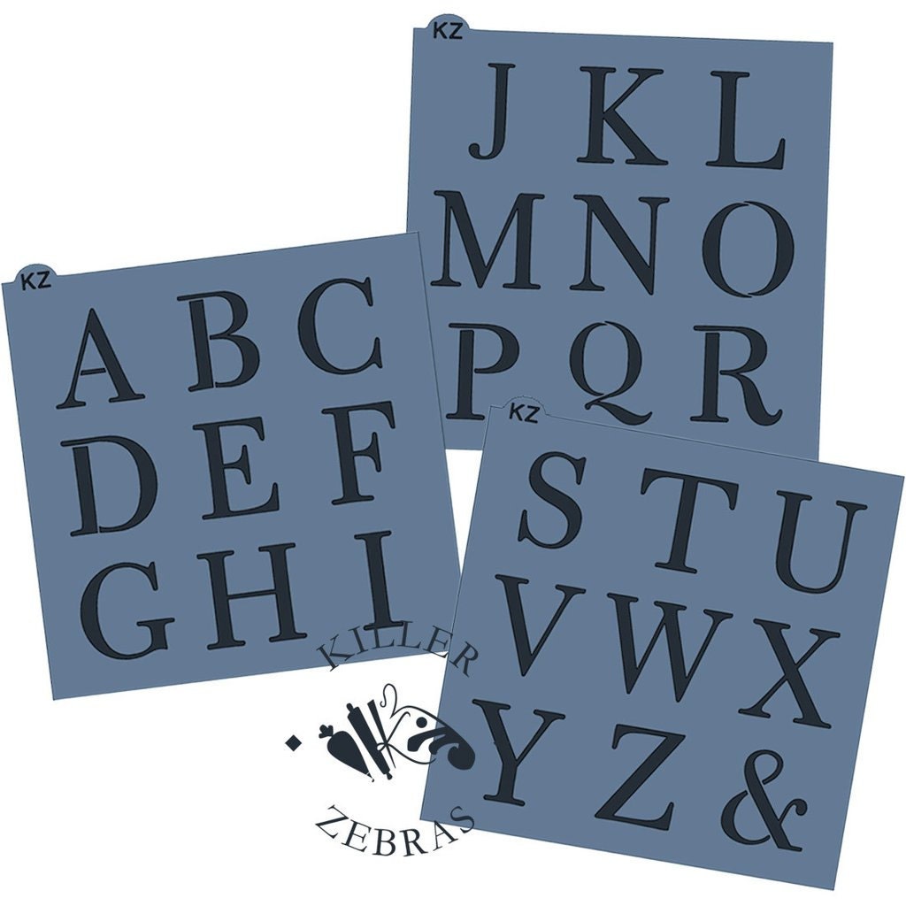 Cursive Alphabet Stencils - Single letters or entire alphabet