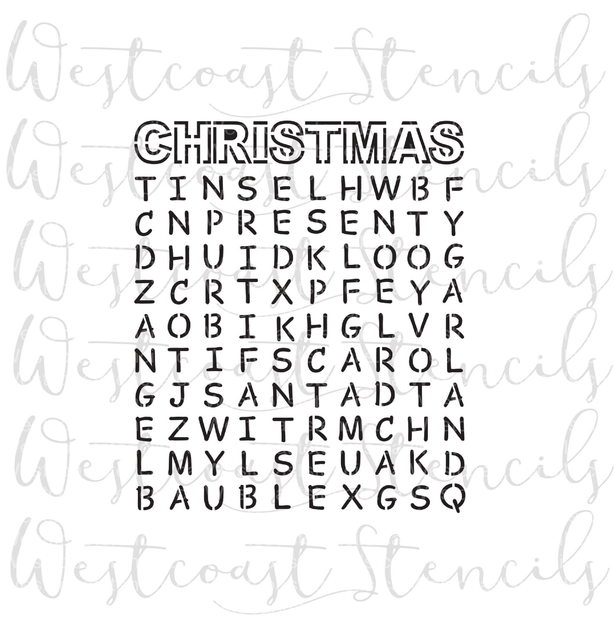 fast-shipping-christmas-word-search-stencil-pyo-stencil-christmas-stencil-word-search-stencil-christmas-cookie-stencil-etsy