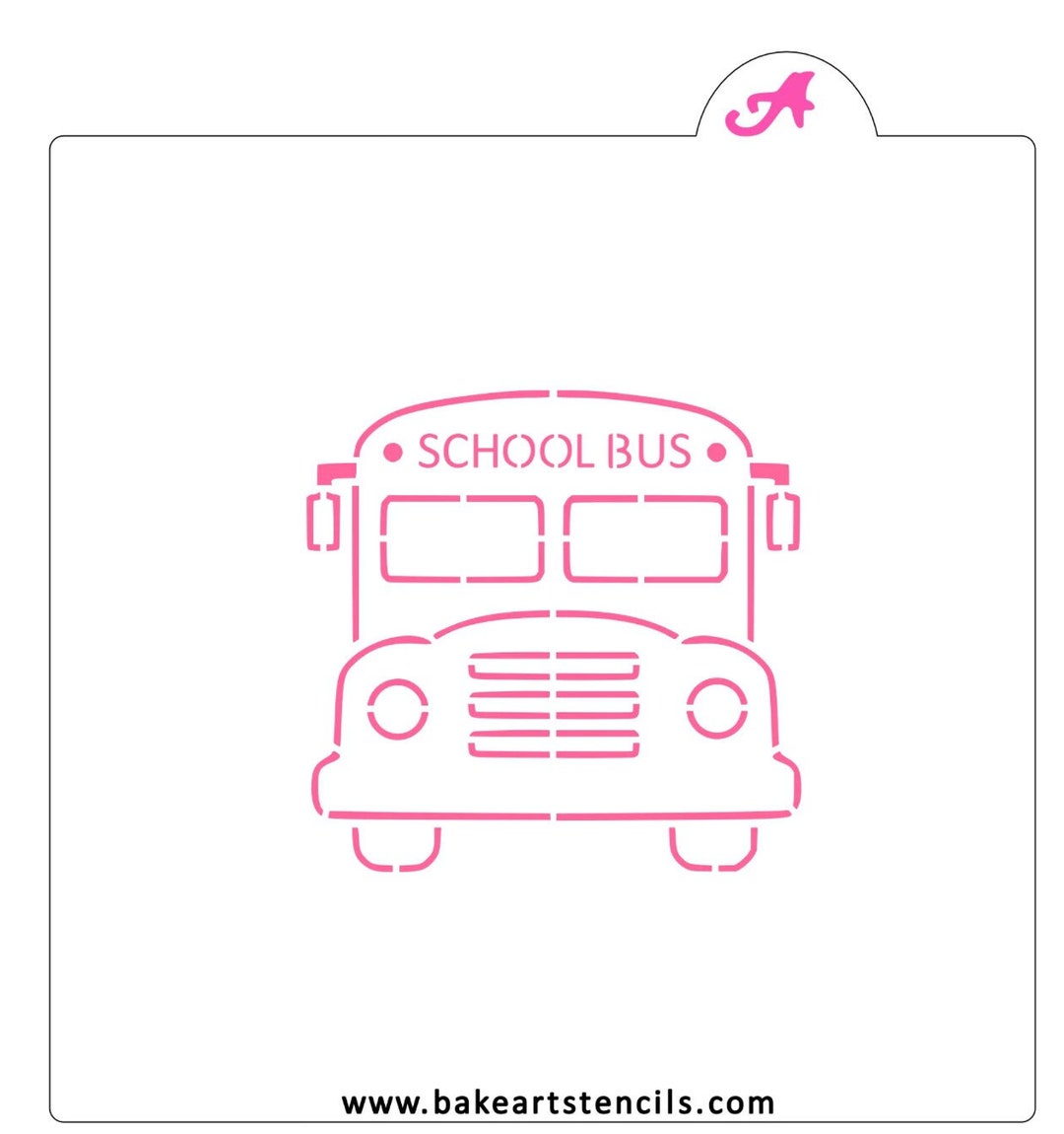 FAST Shipping! School Bus PYO Stencil, Back to School Cookie Stencil ...