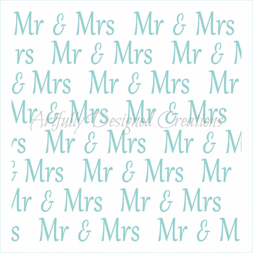 Fast Shipping Mr And Mrs Background Stencil Mr And Mr Etsy