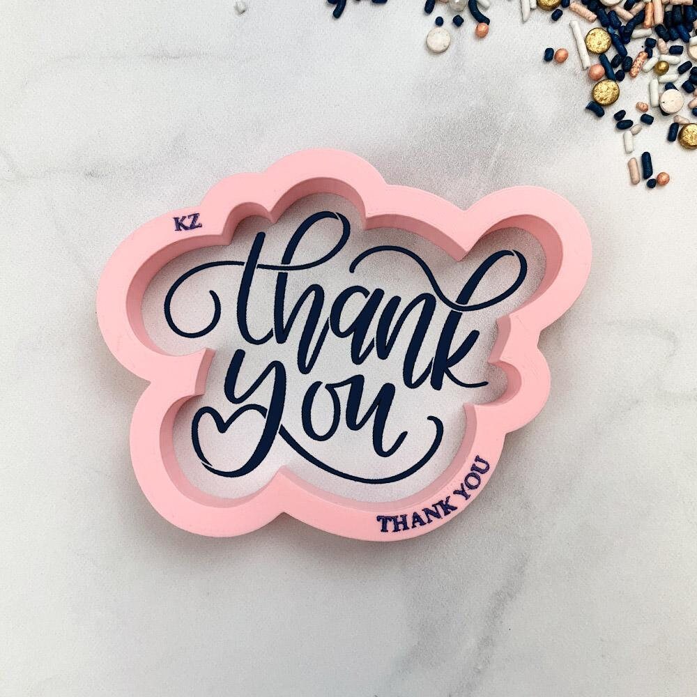 Fast Shipping Thank You Hand Lettered Stencil and Cookie - Etsy Israel