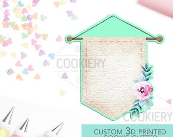 FAST SHIPPING!!! Floral Hanging Banner Cutter, Cookie Cutter, Cookie Cutter Banner, Mother's Day Cutter, Fondant Cutter