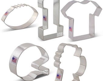 FAST SHIPPING!!! Football Cookie Cutter 5 Piece Set, Super Ball Cookie Cutter, Father's Day Cookie Cutter.