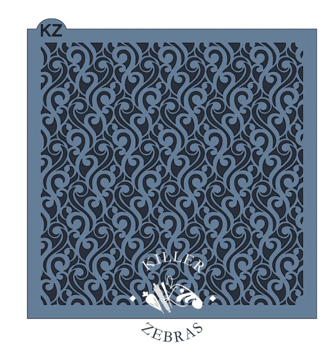 Lace Curls Stencil, Lace Cookie Stencil, Curls Cookie Stencil, Swirl ...