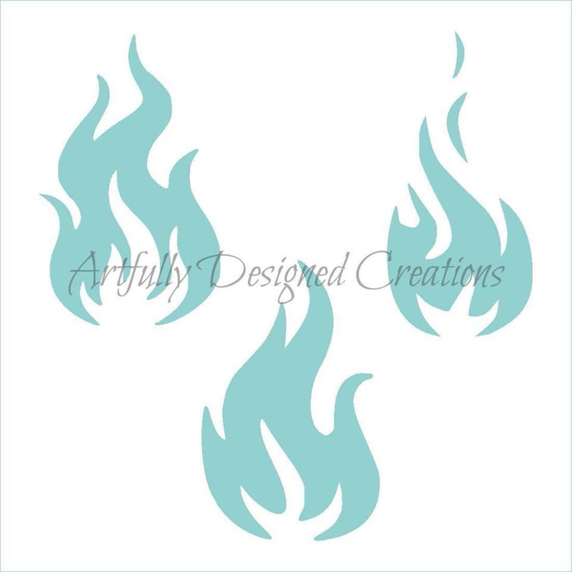 FAST Shipping Flames Stencil Flames Cookie Stencil Fire Etsy