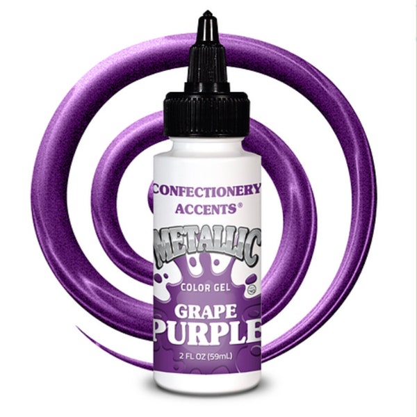 NEW!!! Metallic Grape Purple Gel Color, Purple Food Color, Metallic Food Color, Metallic Gel Color