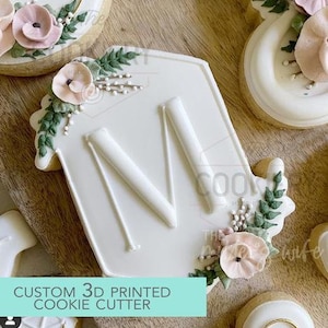 FAST SHIPPING!!! Floral Hexagon Frame Cutter, Cookie Cutter, Plaque Cutter, Platter Cookie Cutter.