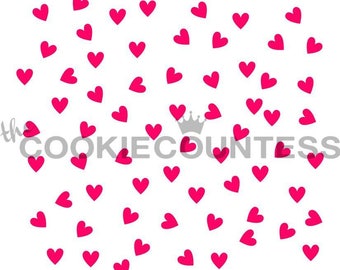 Fast Shipping!!! Scattered Hearts Stencil, Heart Stencil, Hearts Stencil, Cookie Stencil, Valentines Stencil, Love Stencil, Heart Cookies
