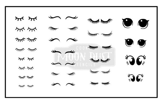 FAST Shipping Eyes &amp; Lashes Stencil by Moon Dust Designs | Etsy