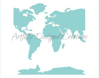 World Map Stencil Etsy