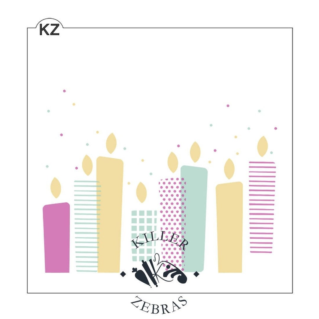 FAST SHIPPING Candles 3 Part Stencil, Candles Cookie Stencil, Candles