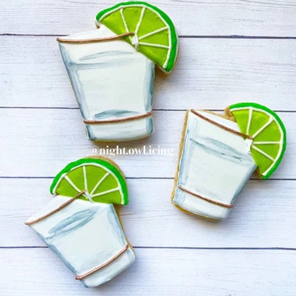 NEW!! Shot Glass and Lime Cookie Cutter by The Night Owl Icing, Shot Glass Cookie Cutter