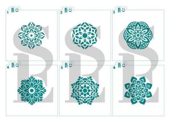 Crystal Snowflake Cookie Stencil Bundle (6 Patterns) Crystal Snowflake Cookie Stencil Bundle (6 Patterns)