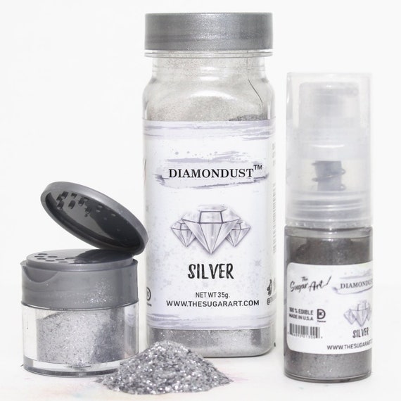 FAST SHIPPING!! Silver Diamond Dust, The Sugar Art, Edible Dust, Kosher,  Food Safe Glitter, Edible Glitter