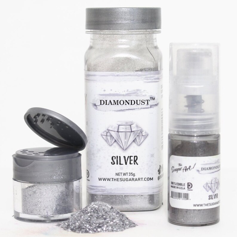 The Sugar Art Edible Glitter Edible Dust Silver Diamond Dust FAST