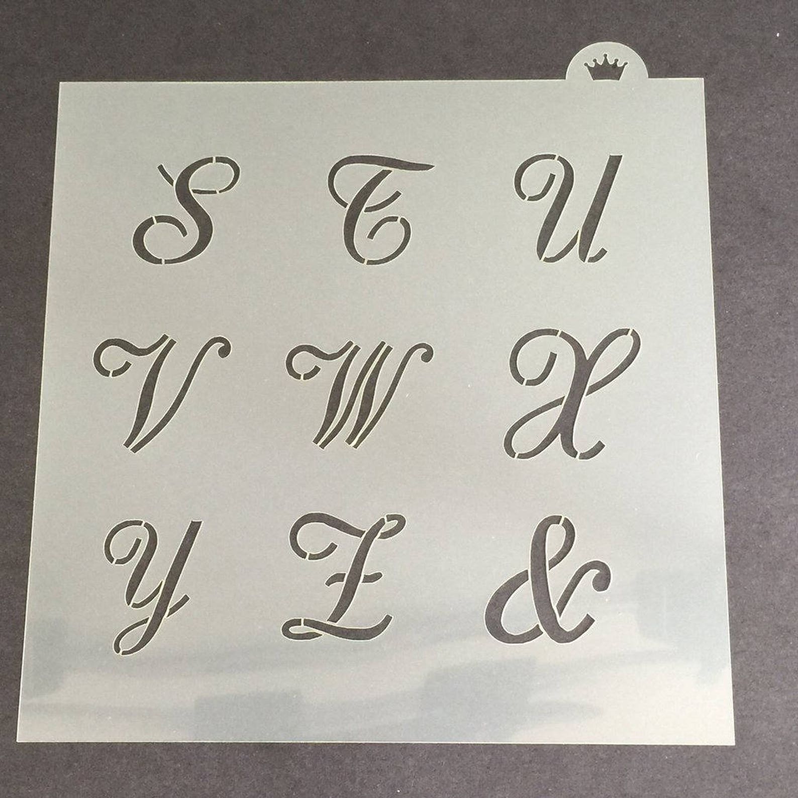 Fast Shipping Alphabet Script Stencil Set Monogram | Etsy