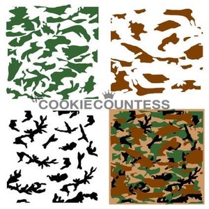 Camouflage Stencil Printable, Stencil Cutout Art, Camo CriCut File